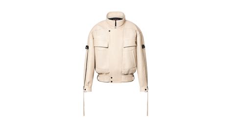 Zipper Accent Grained Leather Biker Jacket 